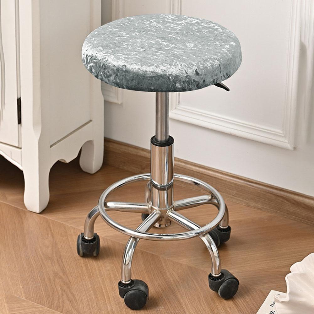 Washable Chair Seat Cover with Elastic Bands Slipcover Round Stool Covers Removable All Inclusive Seat Chair Slipcover серый 687₽