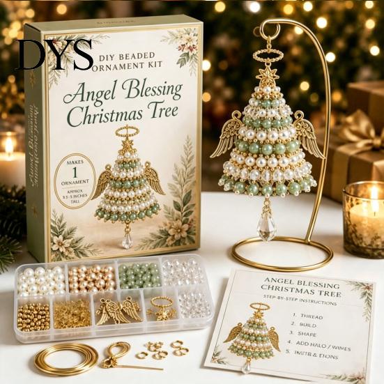 Juegos de Decoraciones Colgantes Navideñas Kit de Adorno de Cuentas para Árbol de Navidad DIY, Juego de Manualidades con Cuentas 3D, Regalos de Manualidades para Aficionados Hecho Fácil para Principiantes con