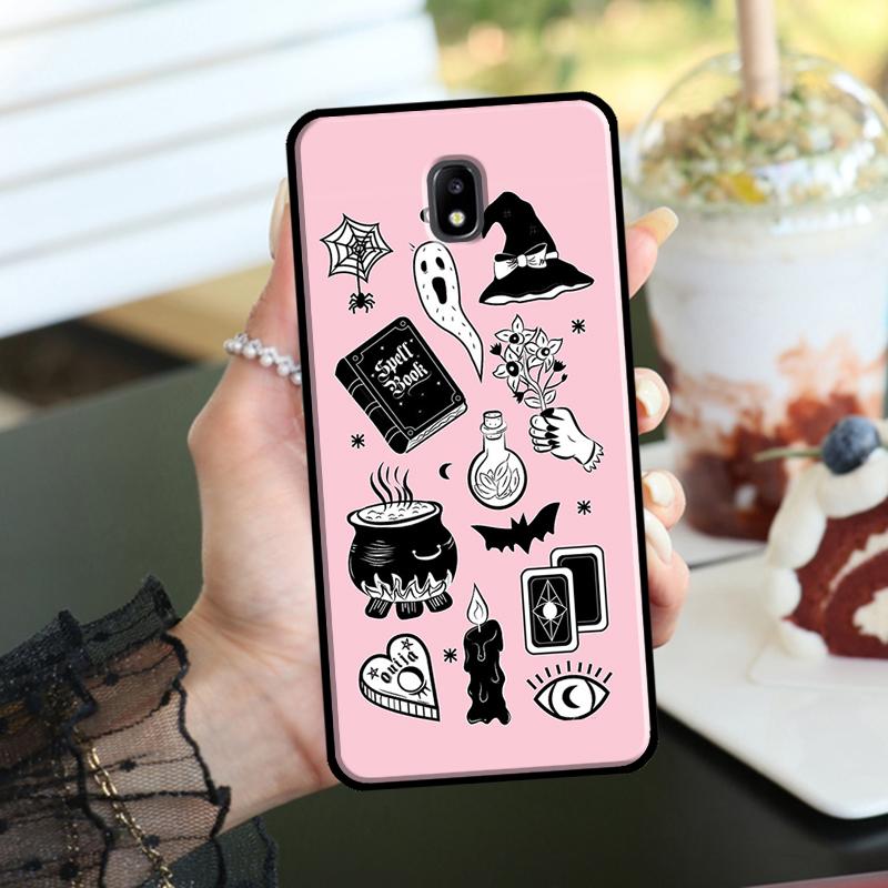Pink Cat Skull Sorceress Witch Case For Samsung Galaxy M52 M32 M12 M16 M14 M54 M13 M33 M53 M56 M36 M31 M11 M35 M55 M15 M06