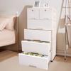 6-Drawer Plastic Storage Cabinet White Modern Dresser Organizer for Closet Bedroom Office 30kg Capacity Rectangular Drawers Unit