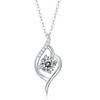 S925 Sterling Silver Heart Necklace with Zirconia Diamonds - 'I Love You At First Sight' Ocean Heart Jewelry
