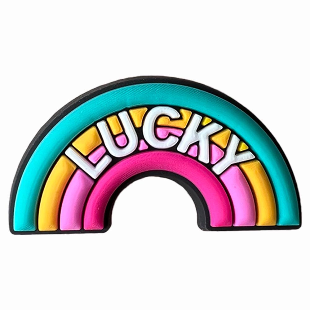 Letter Phrase Series Cartoon Clog Shoe Decorations: Cute PVC Flowers & Buckles