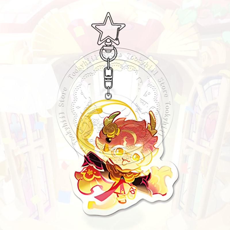 Cookie Run Kingdom Keychain Game Cartoon Coffee Kawaii Student Milk Chocolate Figure Bag Decorate Forester Pendant Birthday Gift