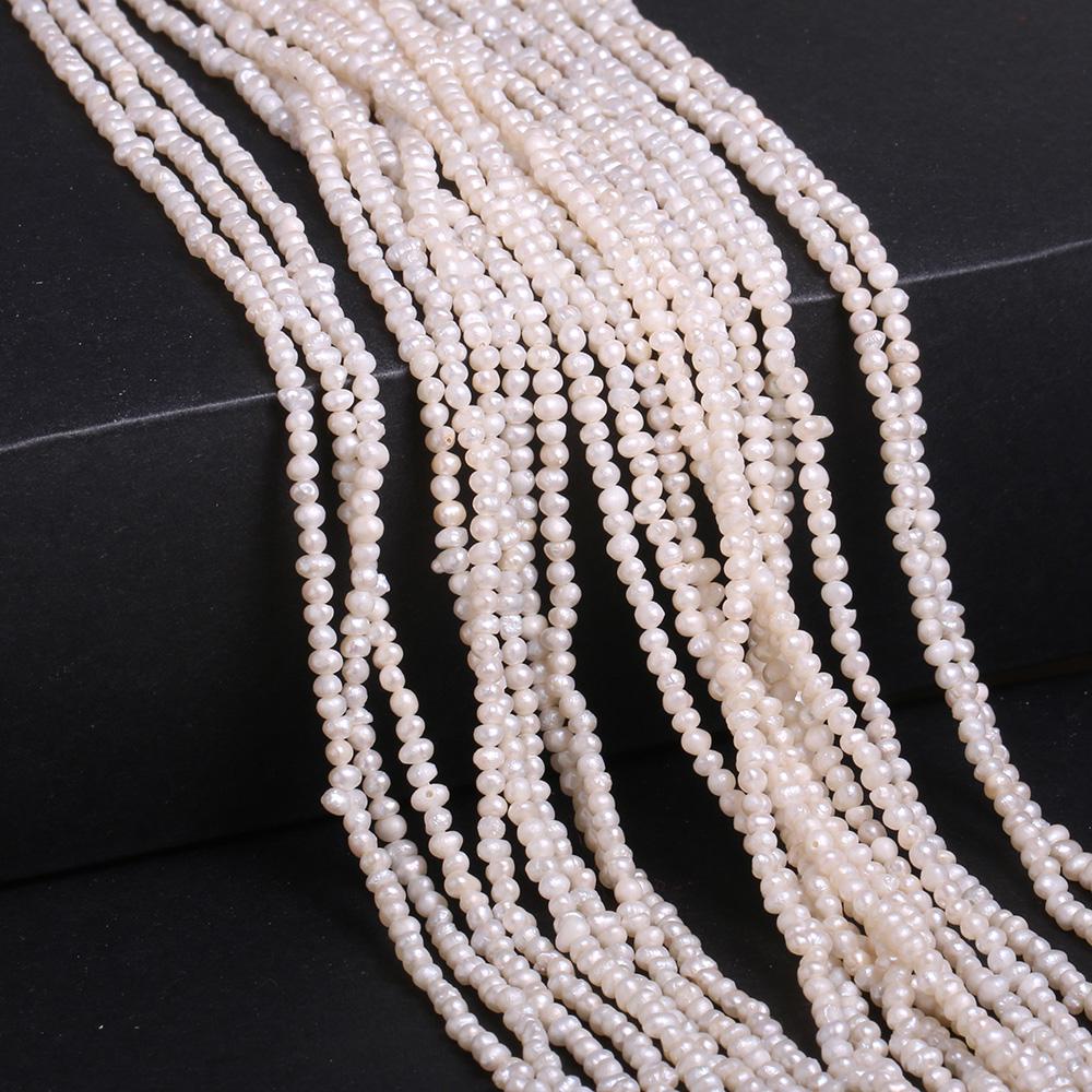 

1String, Potato-shaped Pearls, 2–3 Mm, White Natural Freshwater Pearl Beads for Jewelry Making DIY Necklace Bracelet Crafts, Mother s Day Gift 36cm 1String/2-3mm-36cm белый