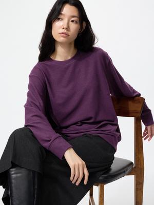 Miękki Dzianinowy Polarowy T-shirt z Okrągłym Dekoltem