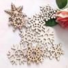 10 Pieces Mixed Wood Snowflake Ornaments Hanging
