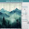 Mountain Forest Shower Curtain Misty Landscape Pine Trees Birds Scene Nature Art Bath Decor Waterproof Fabric Home Accessories