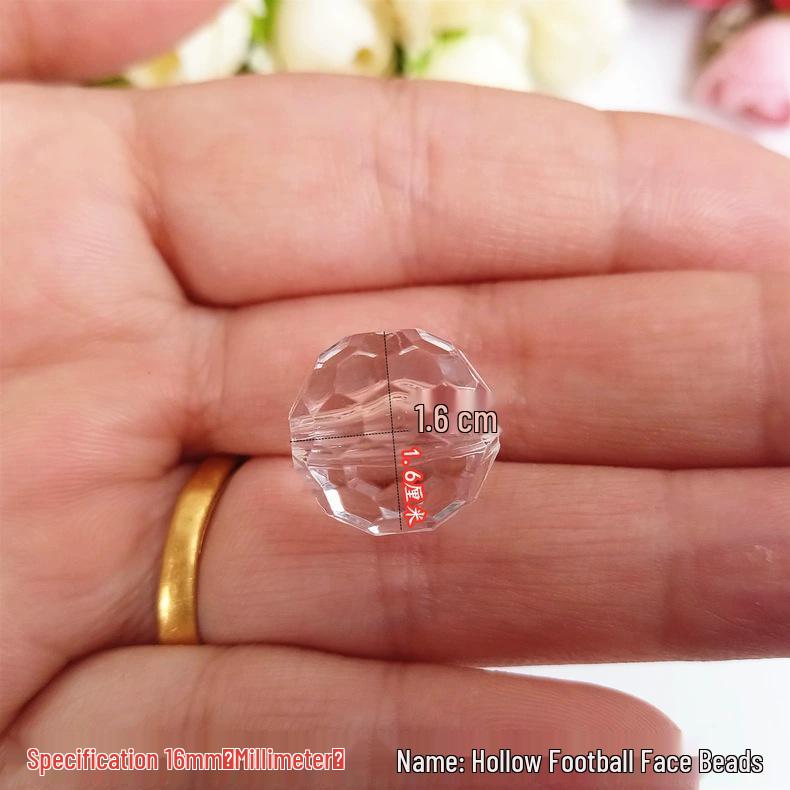 Miçangas Facetadas de Futebol Transparentes em Acrílico: Materiais de Contas Soltas Redondas DIY 6-18MM