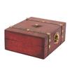Kleine Vintage Holz Bedrucktes Schloss Schmuck Aufbewahrungsbox Halskette Schatz Aufbewahrung Organizer Halter