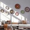 Cesta de Parede Tecida à Mão Estilo Boho Pendurada Decoração para Casa Cesta de Parede Rústica Decoração Arte Presente para Cozinha Casa de Campo Sala de Estar