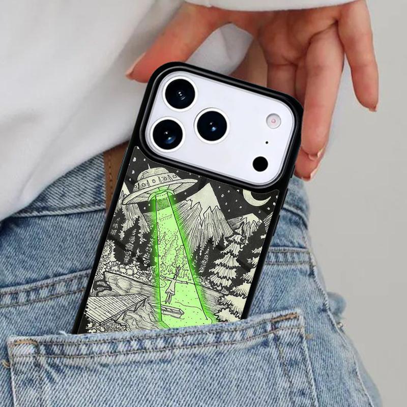 Aesthetics Alien Space Vaporwave Phone Case for iPhone 16e 15 14 13 12 17 Pro Max Plus Air 17pro Cover Coque
