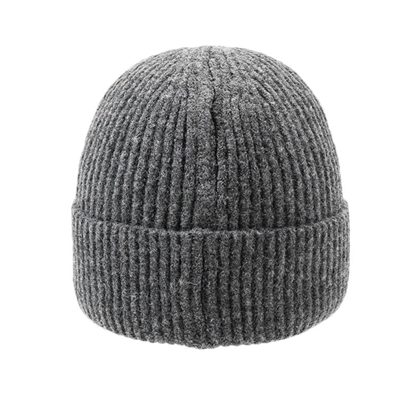 Autumn Winter Men's Hat Knitted Velvet Warm Cap Outdoor Young and Middle-Aged Wind-Proof Cap