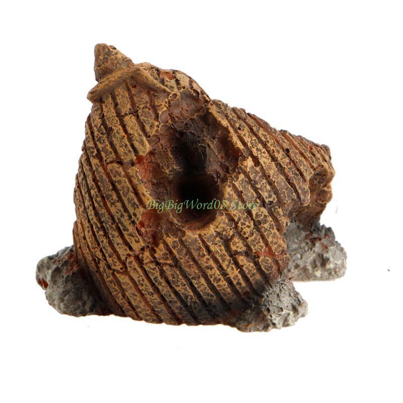 24TE Aquarium Egyptian Statue Decorations Resin Stone for Head Ruin for Tank Ornaments Betta Hideout for Hermit