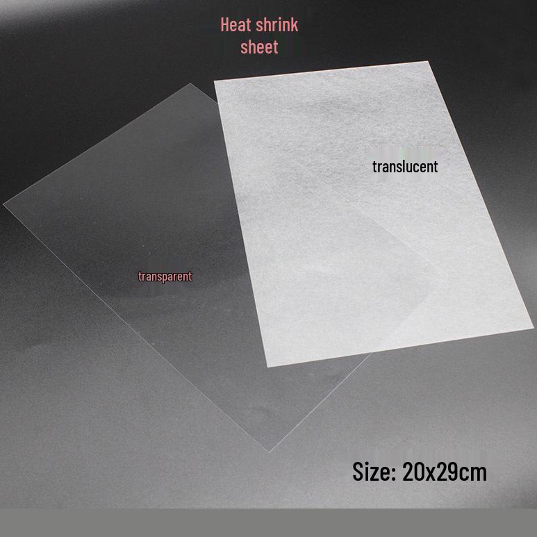 Colored Pencil DIY Shrink Film - 20x29cm Transparent/Translucent Craft Material Small - 20x14.5cm - 0.3mm Transparent Film