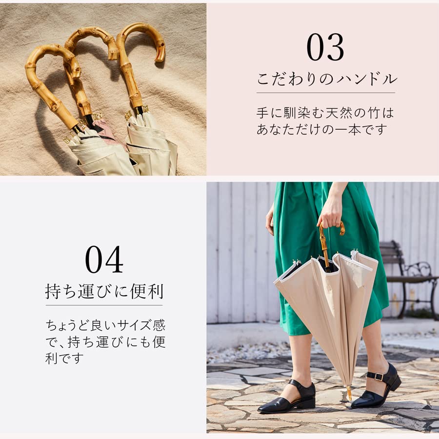 Refume Long Complete Light Heat UV Suitable for Sun and Navy and White Parasol, Umbrella, Shade, 100% Blocking, Lightweight, Blocking, Protection,