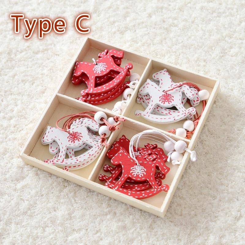 12 BUC/8 BUC Decorațiune Pom de Crăciun Lemn Creativ Globule de Crăciun Ziua de Crăciun Fulg de Nea Fi