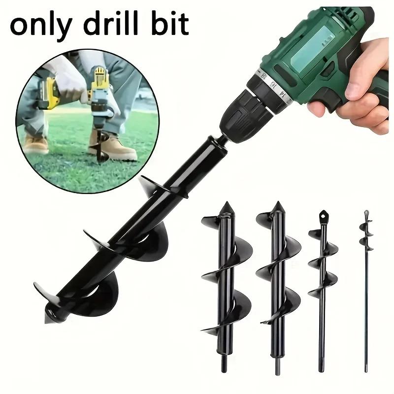 2 Garden Plant Auger Bits, Black Hex Drive Cement Board Auger Bits for Planting, Solid Auger Bit Planter, Auger Storage Case