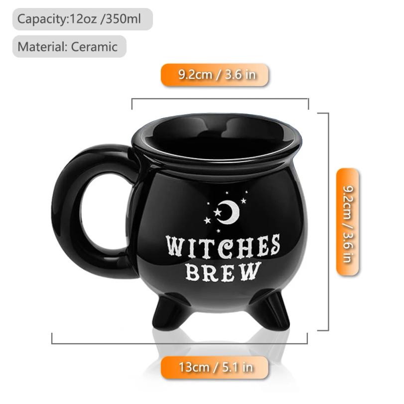 1 unidad, Taza de café Witch Brew, 350ml/ 11.8oz Taza de café de cerámica, Tazas de agua, Vajilla para bebidas de verano invierno, Regalos de cumpleaños, Regalo de Halloween