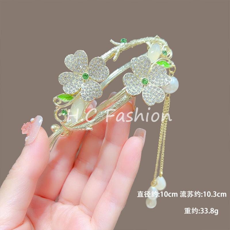 Trendy Personal Flower Hairpins Women Pearl Hair Clips Accessories Temperamental Alloy Hair Accessories