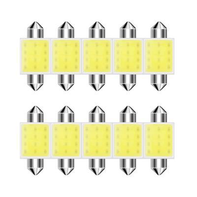 10 Stück DC 12V 31mm 36mm 39mm 41mm Auto COB LED Birne C5W C10W Weiße Farbe Auto Innenraum Deckenleuchte Leseleuchte Auto Innenleuchte 6000K