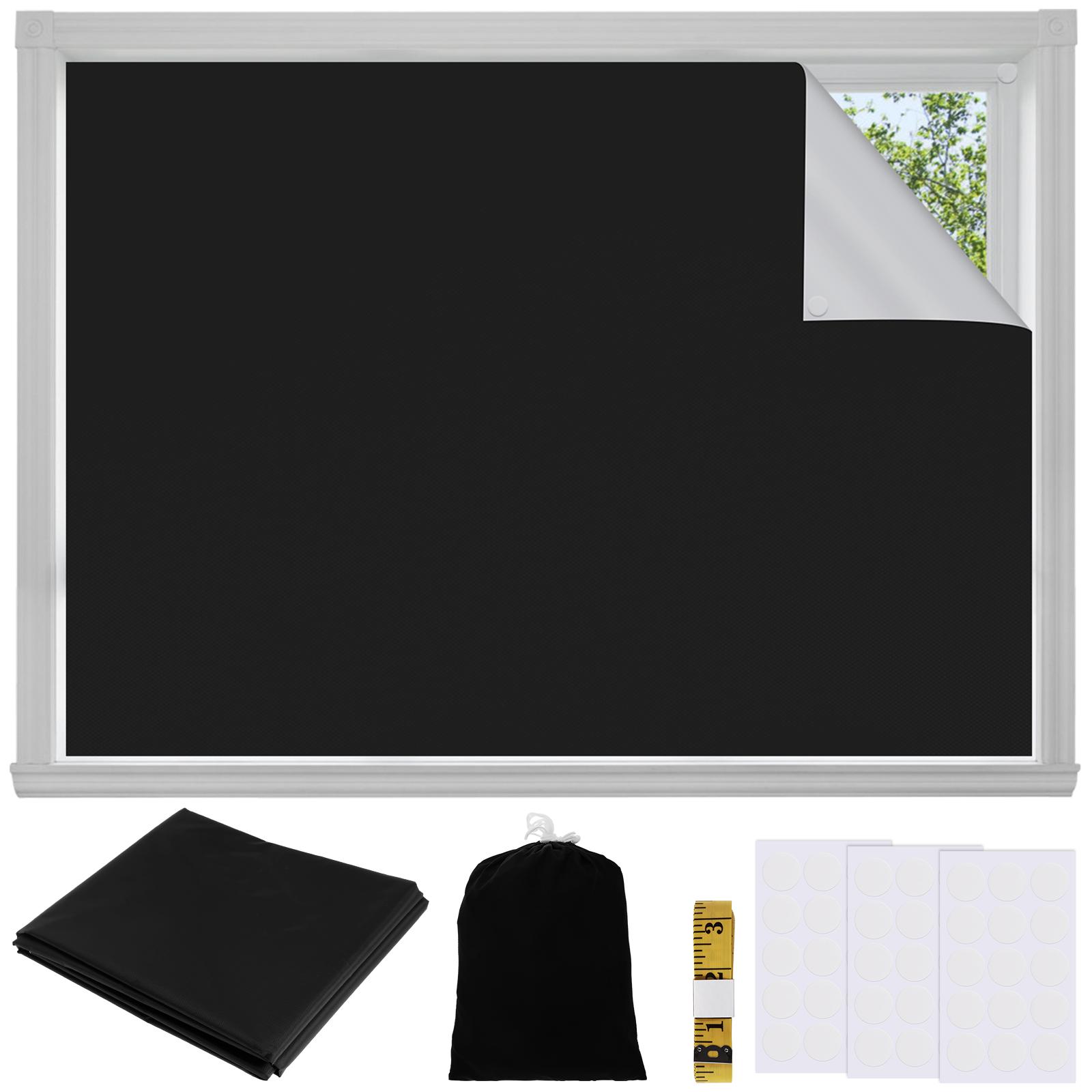 

Портативная затемняющая штора 118x57 дюймов, свободно кроящаяся затемняющая штора, многоразовое затемняющее покрытие для окна с двухсторонними наклейками