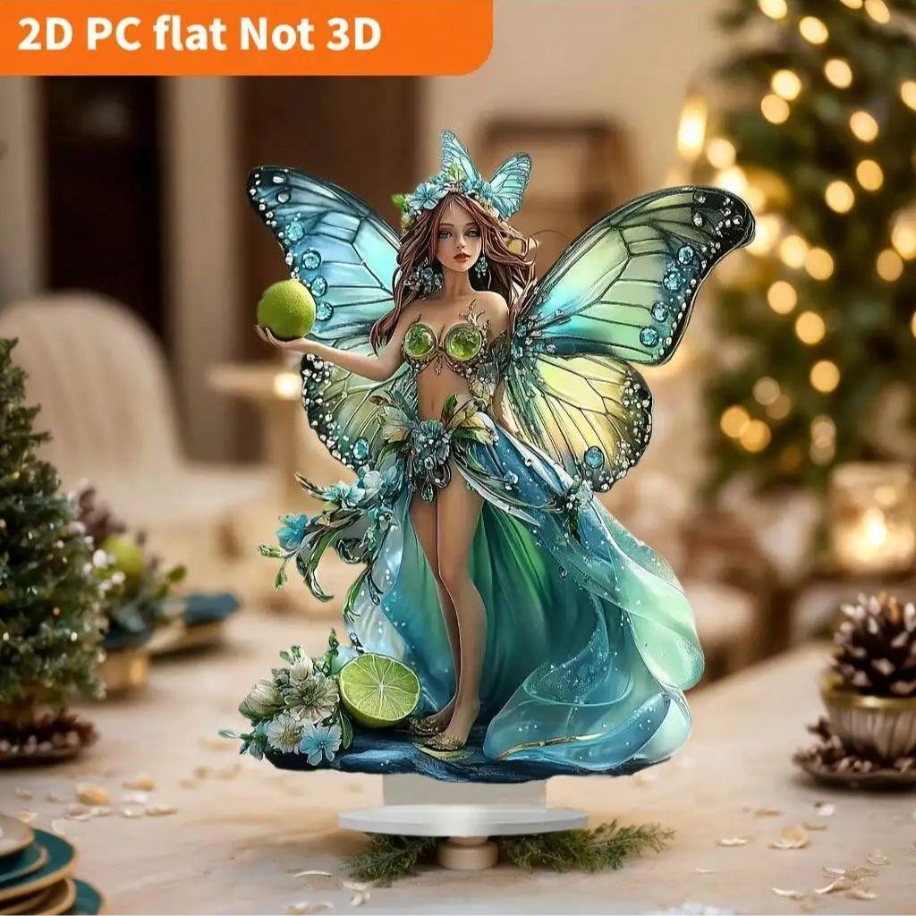 1pcs2D Bohemian Style Butterfly Fairy Statue Decoration - Forest Themed Decoration, Perfect for Bedroom and Living Room Decora
