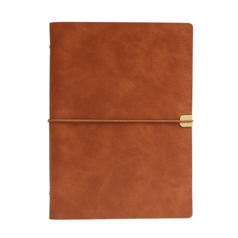 Custom A5 Retro Soft Leather Notebook with Removable Ring Binder for College Students
