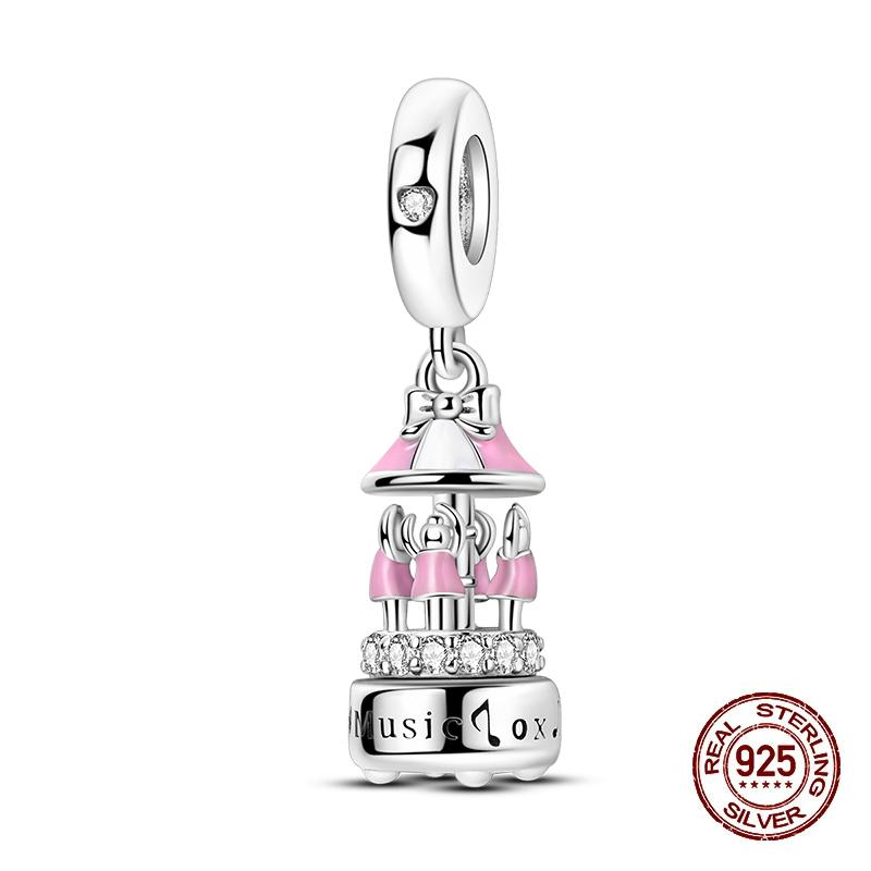 New 925 Silver Color Fox Rabbit Rose Castle Fairy Tale Charms Beads Fit 3mm 925 Original Bracelets DIY Jewelry Birthday Gift