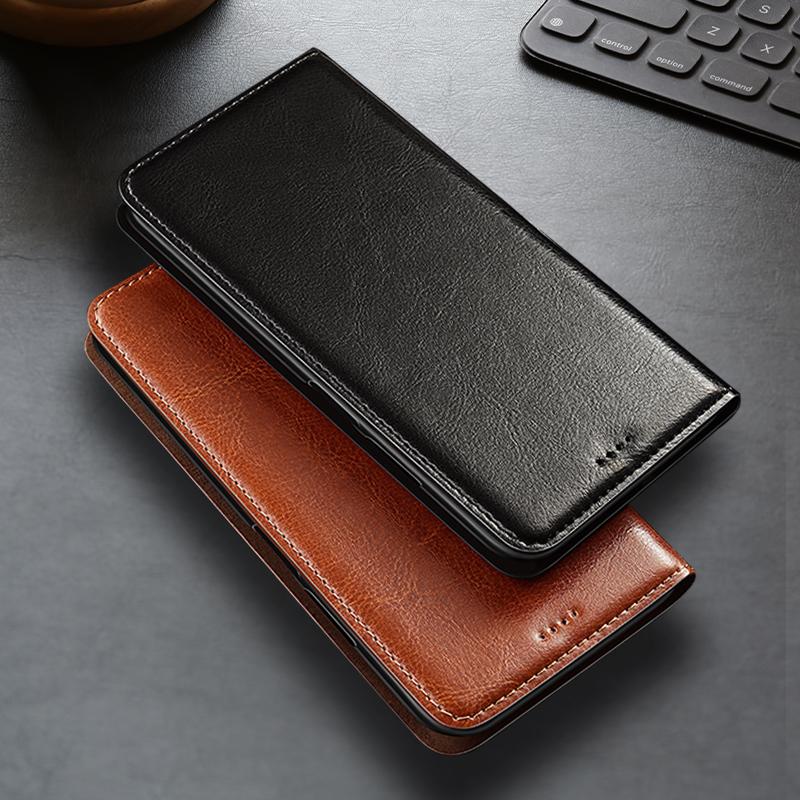 Crazy Horse Genuine Leather Flip Case for Oneplus Ace 2 2V 3 3V 5 Pro Racing Ultra Wallet Phone Cover Cases Scratch Proof