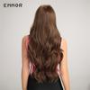 Synthetic Balayage Pink Brown Long Wavy Wig for Women with Bangs Party Cosplay Lolita Heat Resistant Fibre Hair Wigs