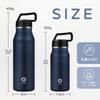 FJbottle 1.2 Liter Vacuum Insulated Stainless Steel Water Bottle, Keeps Hot or Cold, Direct Drinking, Simple, Stylish, Lightweight, Thermos Flask,