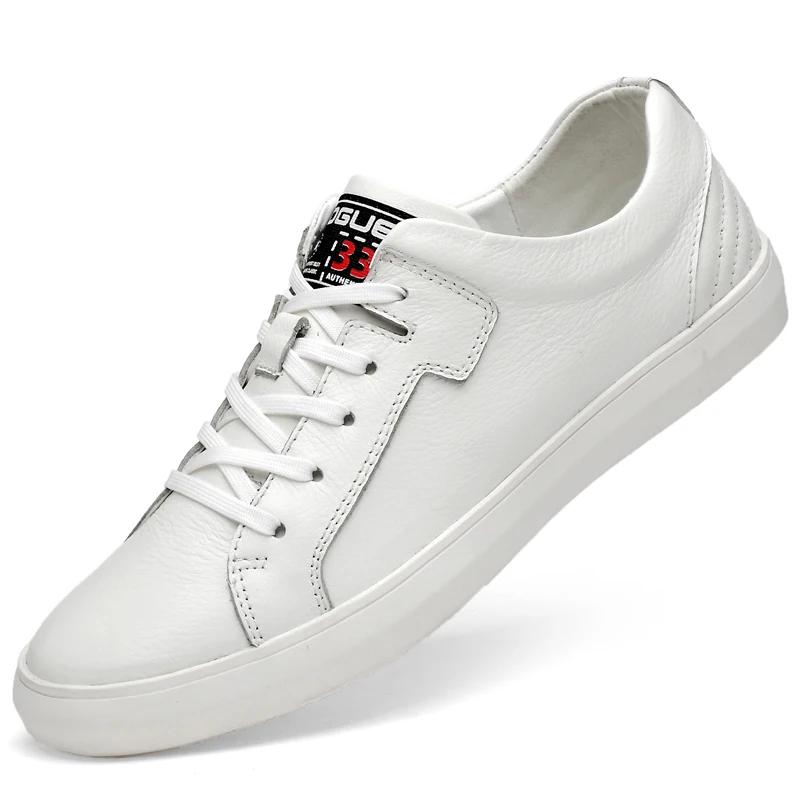 Frühlingsflache Freizeitschuhe Herren Luxusschuhe Mann Top-Qualität Herren Weiß Männlich Echtes Leder Topseller Schuhe für Herren