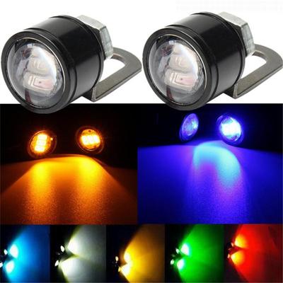 Lampe de moto 12V, 2 pièces, feu de jour, œil d'aigle, lumière LED de secours inversée, lumière stroboscopique pour miroir
