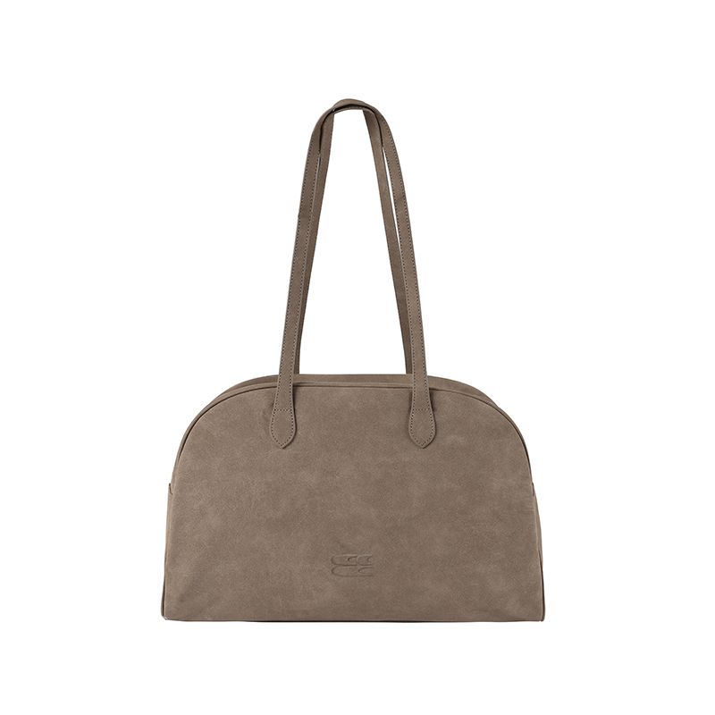 

Cryingcenter Brown Camel Velvet Leather Contrast Color Patchwork Capacity Large Shoulder Bag Messenger Bag CAMEL(Pure color edge)