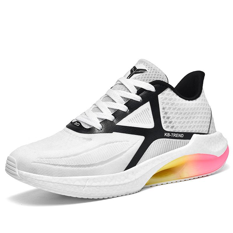 

Live broadcast four-season popcorn ultra-light men s shoes large size thick-soled couple breathable casual dad shoes fly-woven sneakers 45