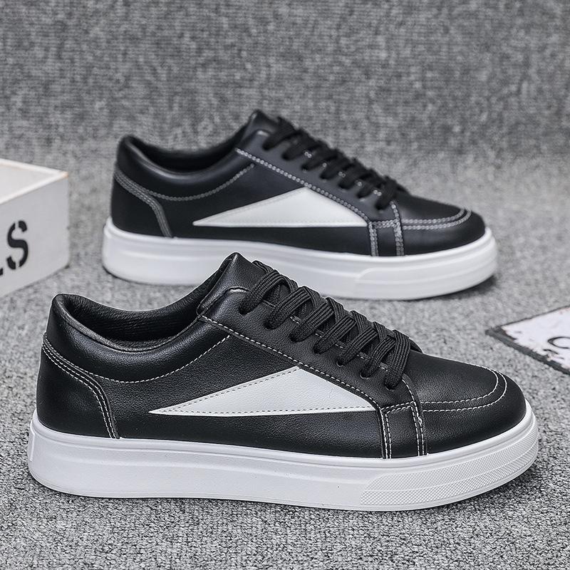New Men's Shoes Street Trendy Shoes Leather Surface White Shoes Versatile Sports and Leisure Board Shoes F167