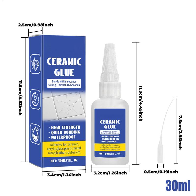 30ml Starker Super Keramik Reparaturkleber Wasserdicht DIY Basteln Starker Klebstoff für Keramik Porzellan Glas Metall Gummi