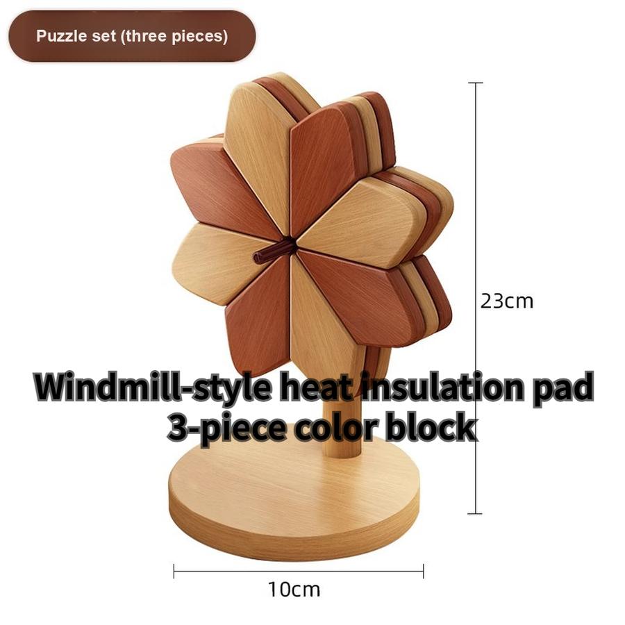 Luxury Wind Chime Heat-Resistant Pad Table Decor Creative Home Goods Solid Wood Foldable Placemats