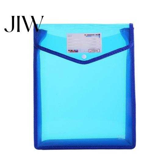 A4 A5 Storage Pouch Transparent File Folder, with Snap Closure, Waterproof Document Bag, Durable Test Paper Holder Large Capacity Colorful PP Envelope S синий