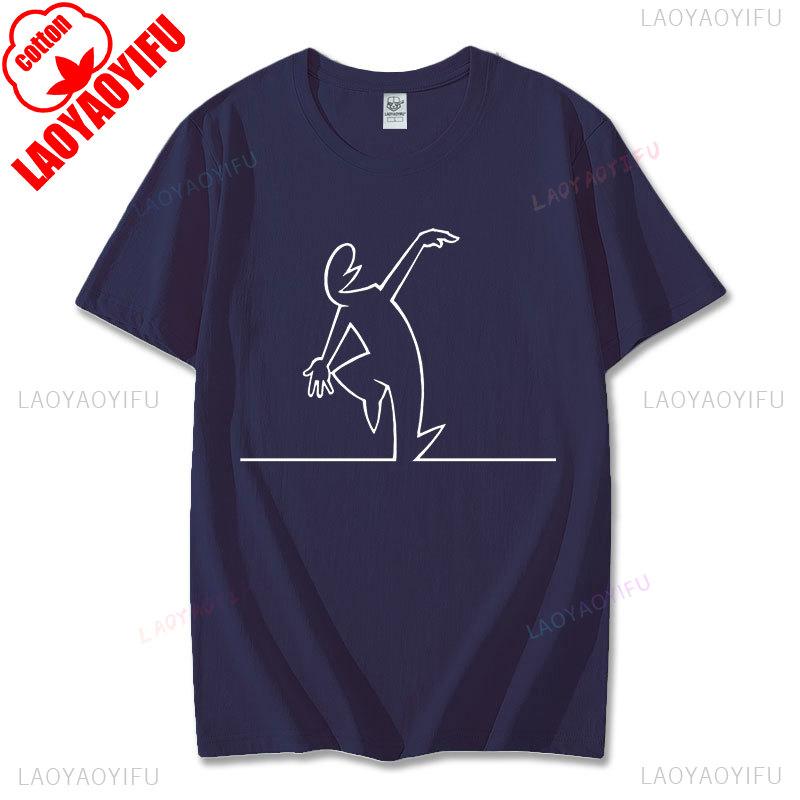 Happy La Linea Summer Casual T-Shirts Men Round Neck Graphic T Shirt Badum Linus Lineman Short Sleeve Tees Fashion Cotton Tops