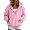 Women's Hooded Half-Zip Pullover with Pockets Casual Comfortable Long Sleeve Top for Everyday Wear