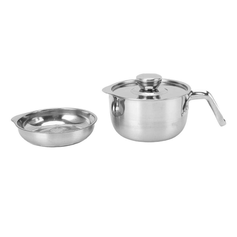 Silver Egg Separator Bucket with Lid Egg Yolk White Separator Kitchen Gadget