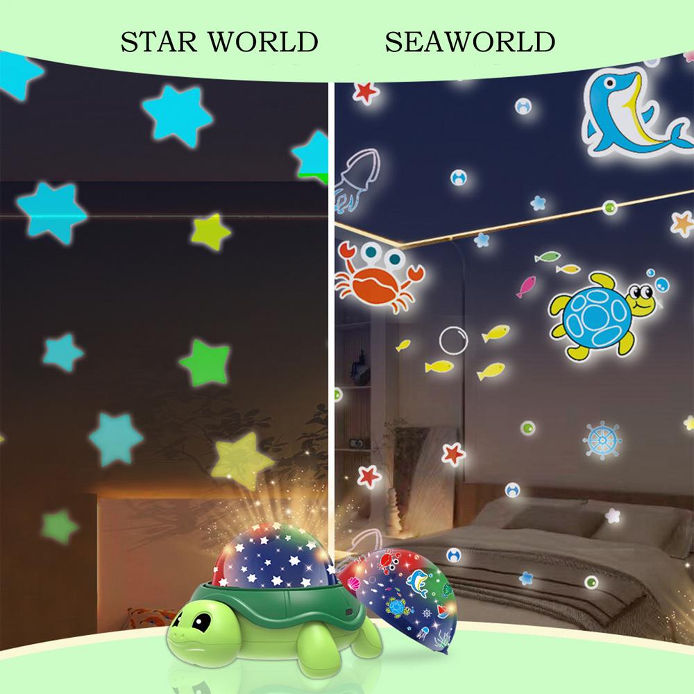Children Tortoise Projector Lamp Ocean Starry Skys Projector Lamp Bedroom Decoration Night Light