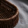 Oval Shape Tableware Storage Basket Retro Desk Shelf Baskets Faux Wicker Tray  Dining Room