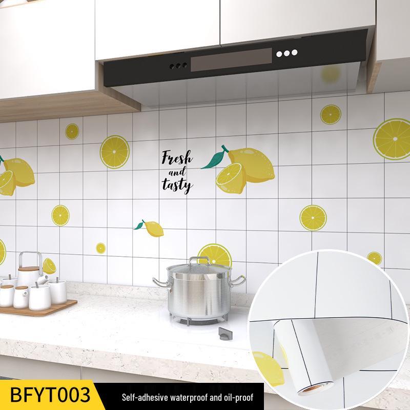 Eco-Friendly Kitchen Anti-Oil Stickers: Self-Adhesive, Waterproof, Heat-Resistant Tile and Stove Top Renovation Wallpaper.