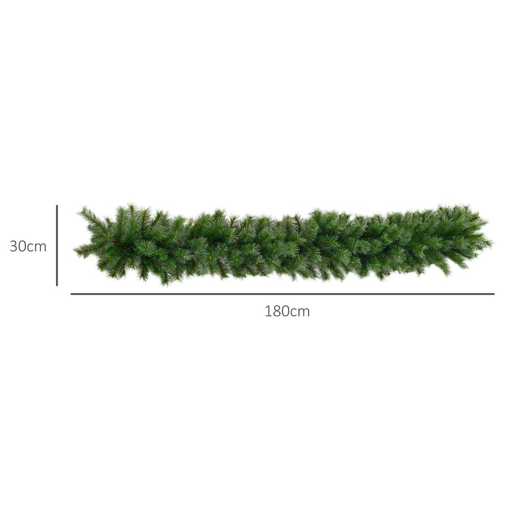1.8m Artificial Christmas Garland Floral Decoration with 160 Tips, Green