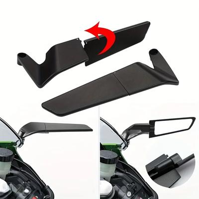 1 Pair Universal Fit for KTM Motorcycle Rearview Mirrors, Foldable Design, Flat Lens Side Mirrors for Street And Track Use