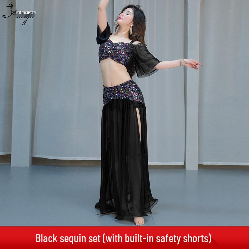 

2025 Лето Сексуальный Расшитый Блестками Высококлассный Комплект для Танца Живота – Костюм для Практики и Выступлений Medium