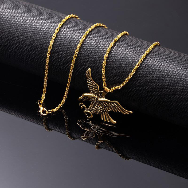 Classic Necklace Dapeng Spreading Wings Titanium Steel Pendant Men'S Eagle Spreading Wings Necklace Trendy Cool Personality Jewelry