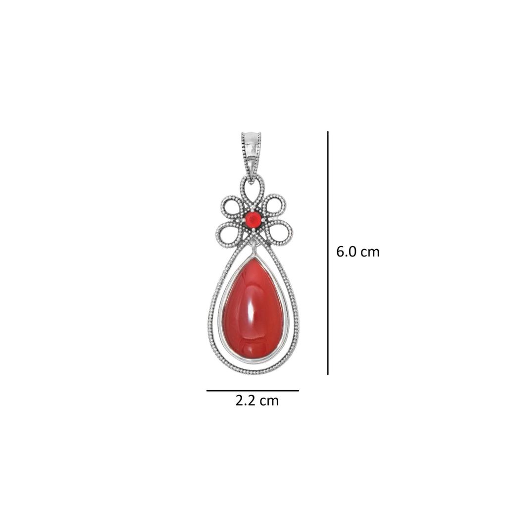 Red Onyx Pendant, 92.5% Dangle Pendant for Her, Designer Pendant, Zivori Jewelry